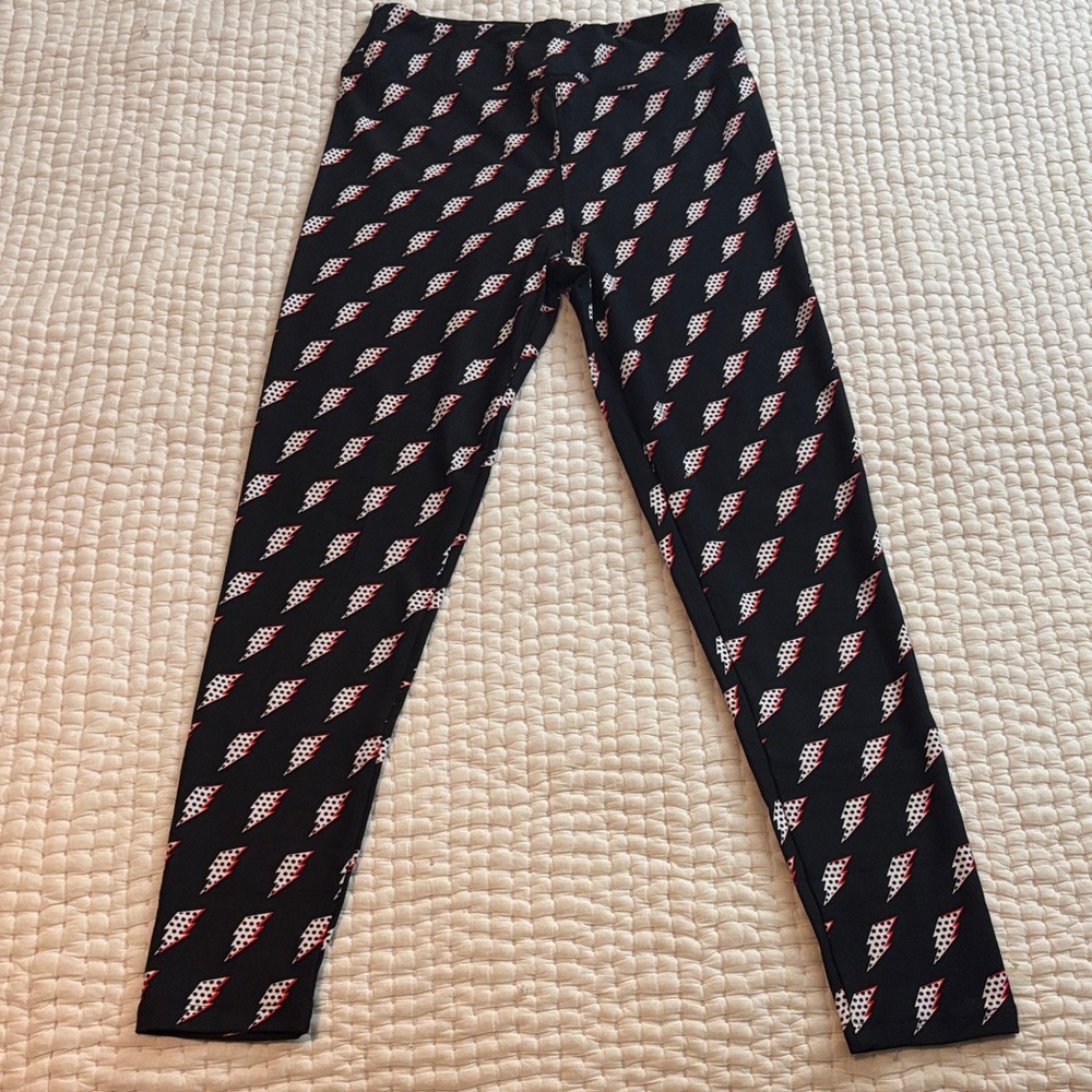 LuLaRoe Black & Red Lightning Bolt Leggings